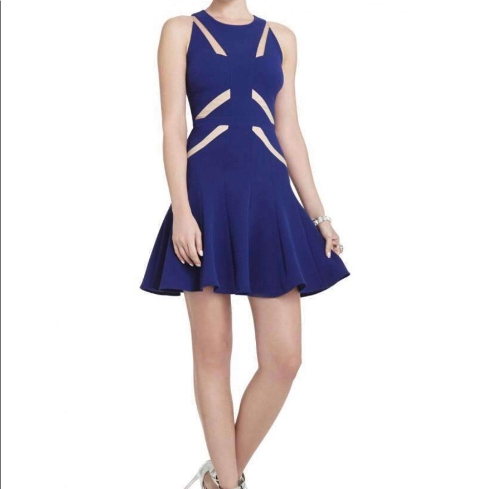BCBGMazAzria Solie Tulle-Insert Cutout Dress - Picture 1 of 6